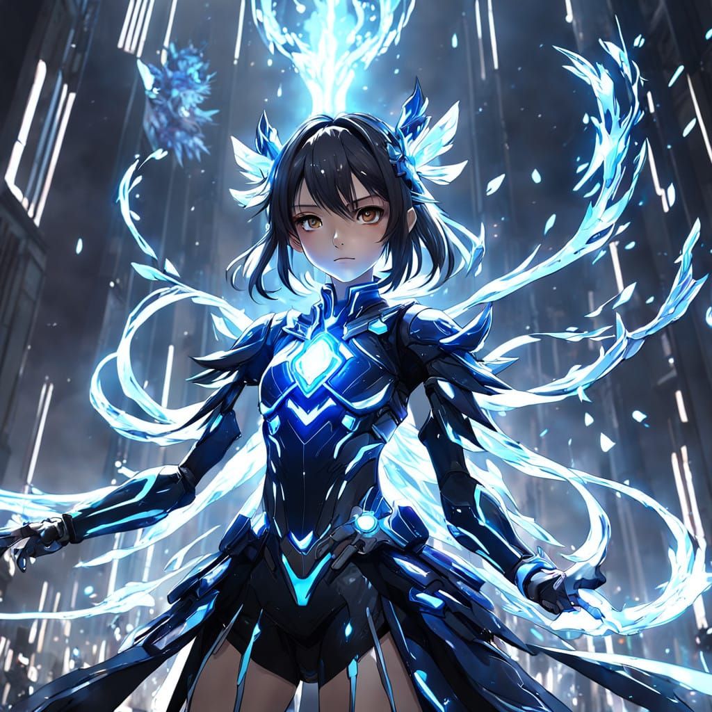 Vibrant Anime Goddess Empowered by Life Force Energy