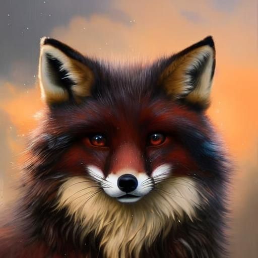 Furry Fox Aristocrat Portrait in Hyperrealistic Style