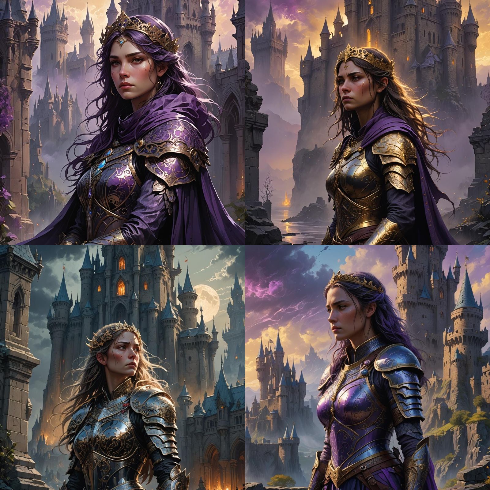 Warrior Princess Longs for Home: Dark Fantasy Art