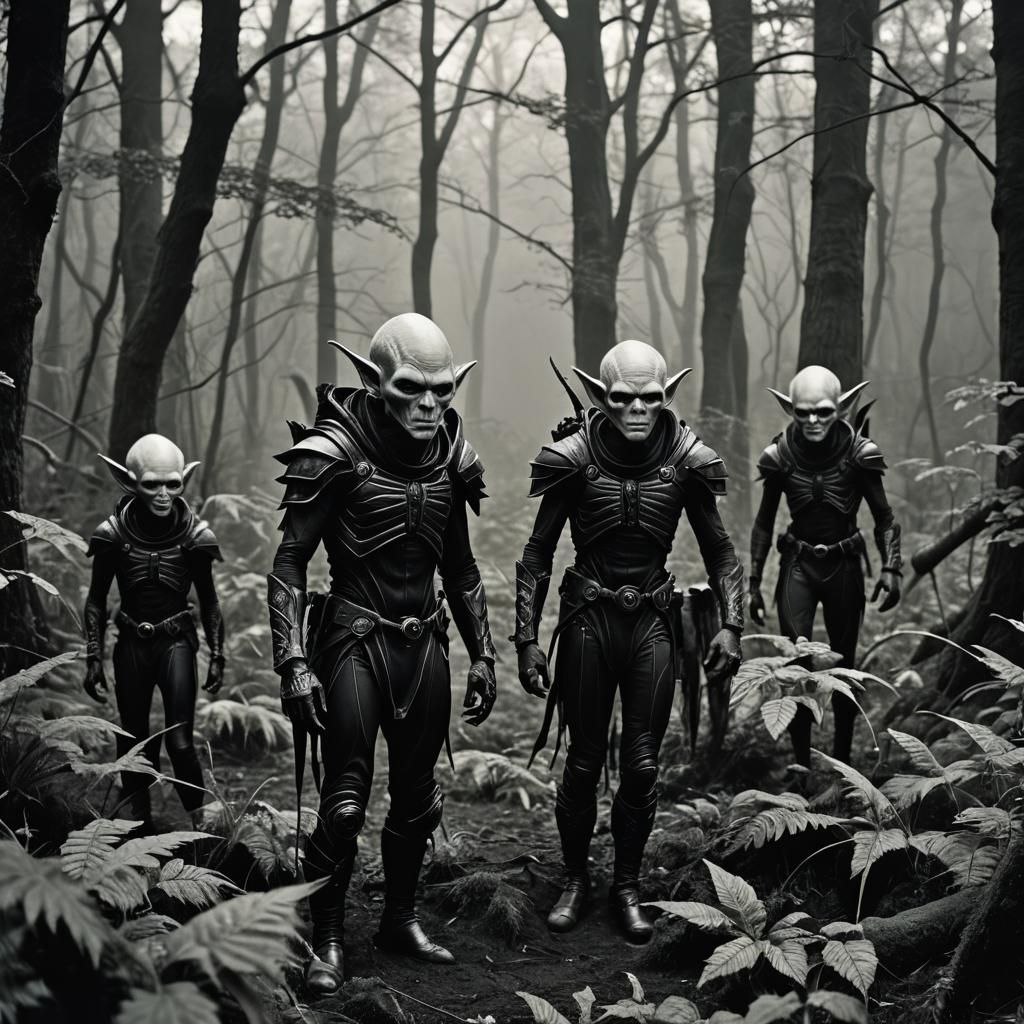 Dark Elves in Black and White: Alien Invasion