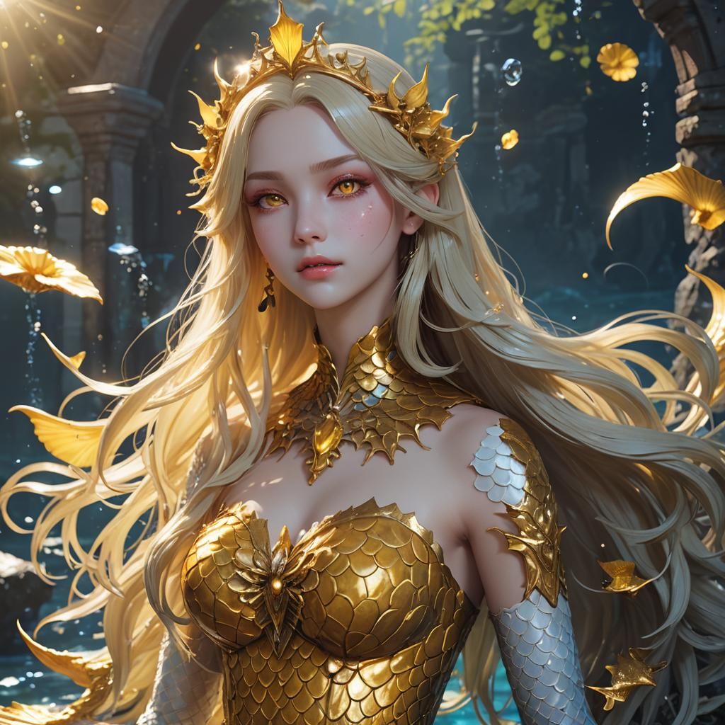 Mystical Mermaid Vampire in Detailed 3D Anime Art