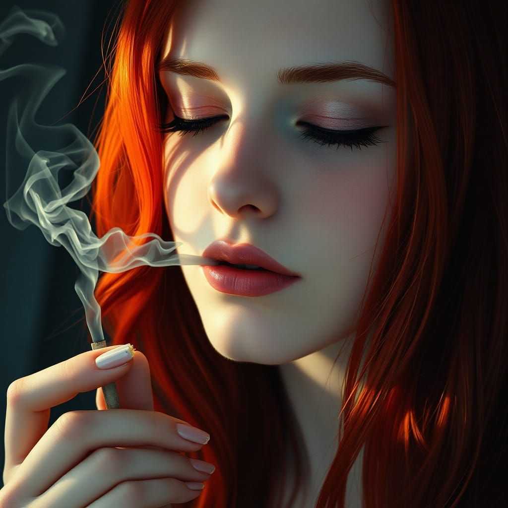 Serenely Contemplative Woman Basks in Soft, Ethereal Light