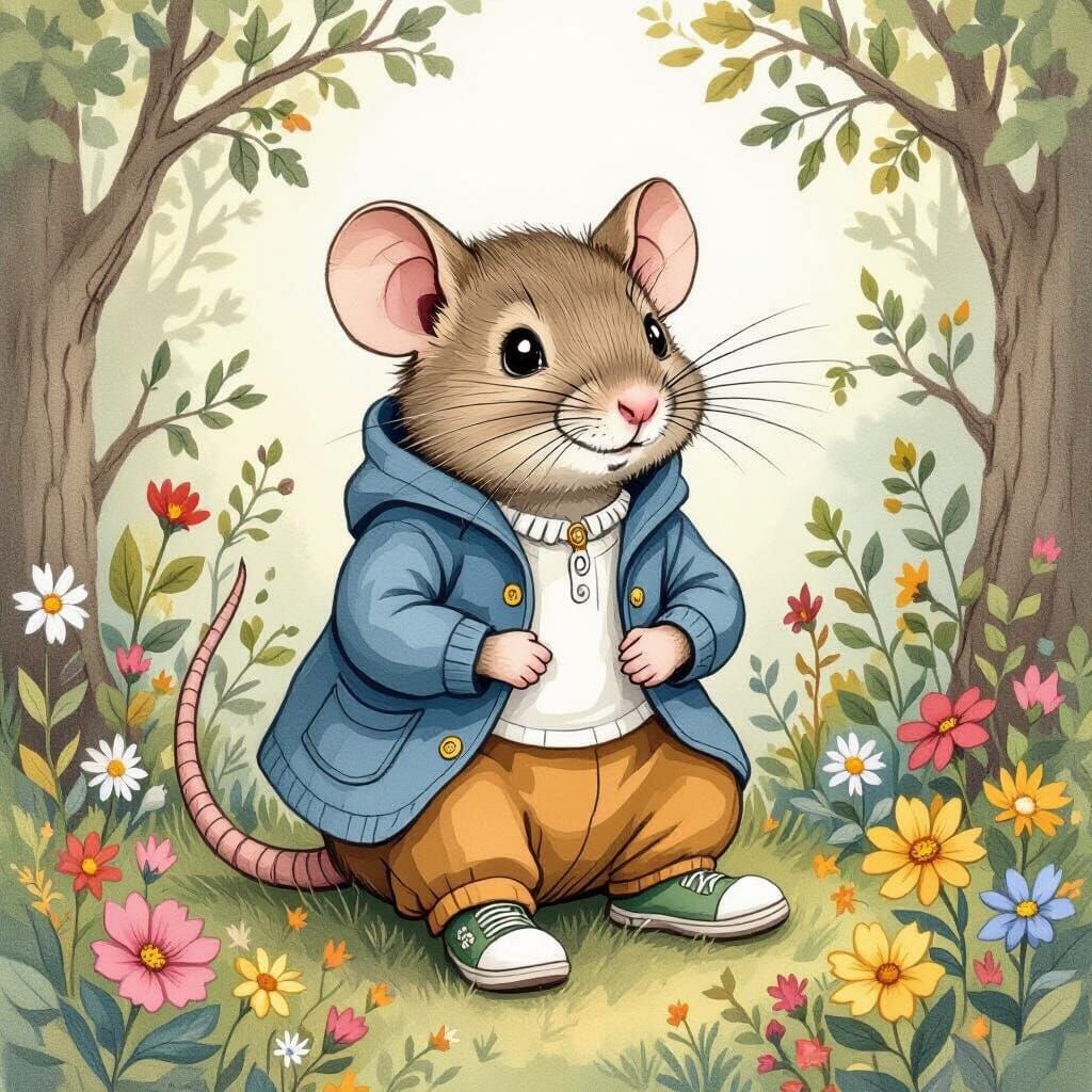 Raton Perez in Enchanted Forest Illustration