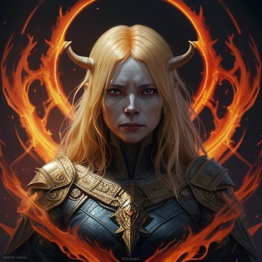 Lilith, Mother of Sanctuary, in Hellfire Portrait