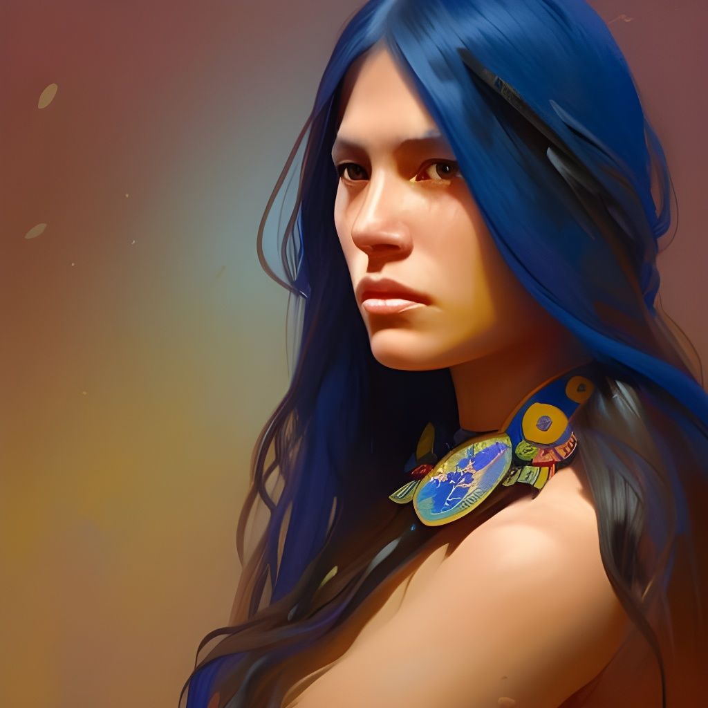 Detailed Portrait of Native American Girl in Artgerm Style