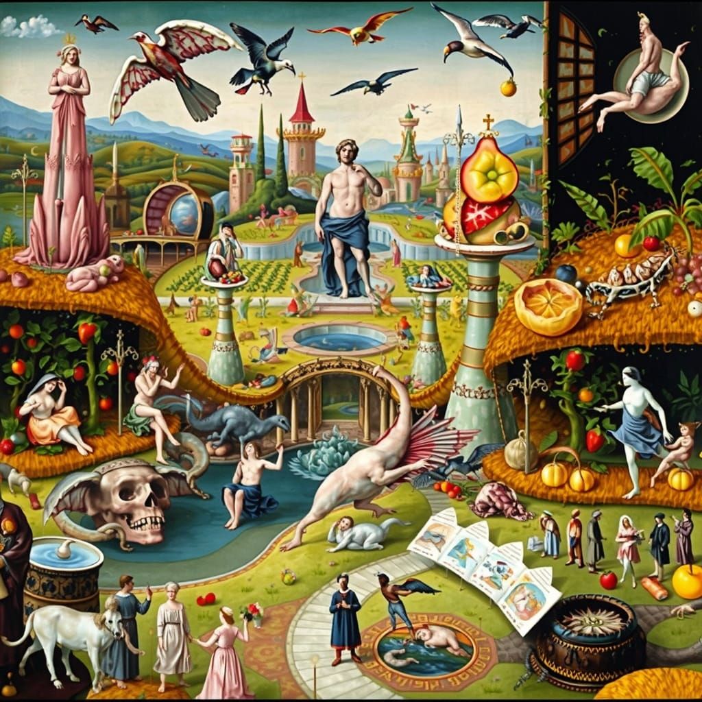 Utopian Garden Dreamscape in Renaissance Style