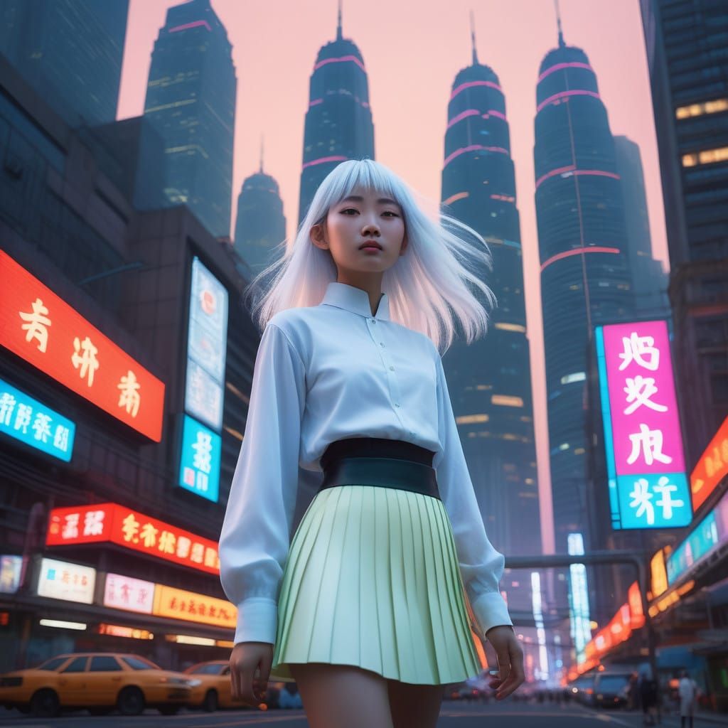 Cosmic Siren in Neon Metropolis