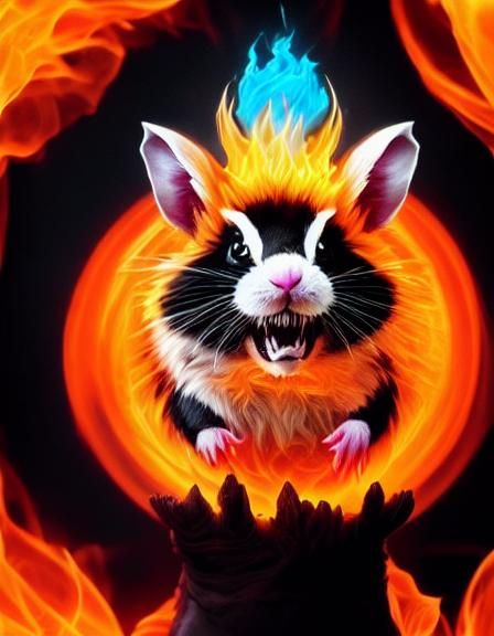Evil Fire Hamster Supervillain in Mad Scientist Lab