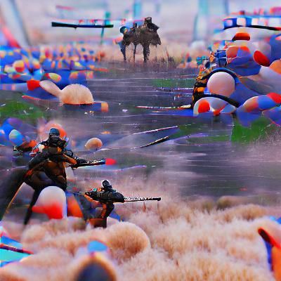 Grim Battlefield Sunset in Realism Style