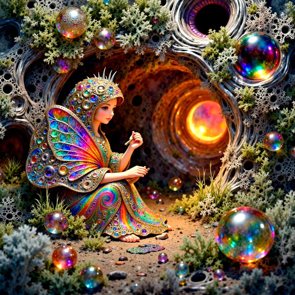 Adorable Pixie Baby in Intricate Gemstone World