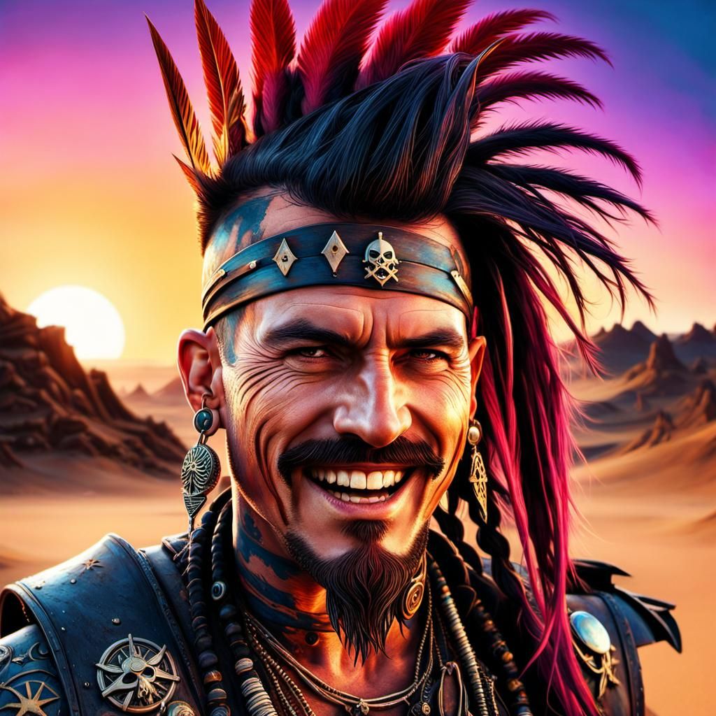 Futuristic Pirate Warrior on Desert Planet