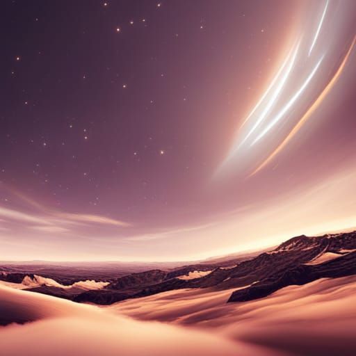 Dramatic Stargazing Scene in Digital Matte Painting Style
