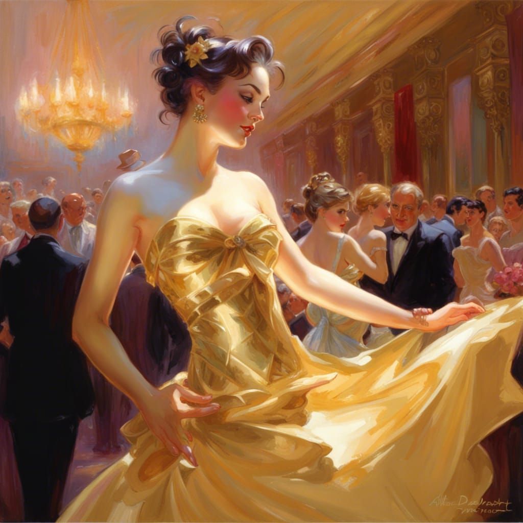 Golden Beauty Dazzles Ballroom Crowd