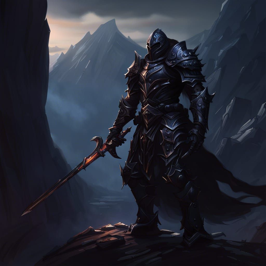 Dark Paladin in Shadow Armor: Fantasy Concept Art
