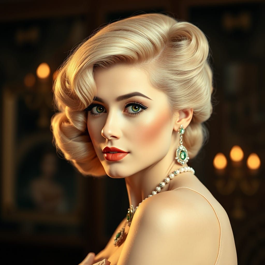 Pinup Beauty in 1960s Style