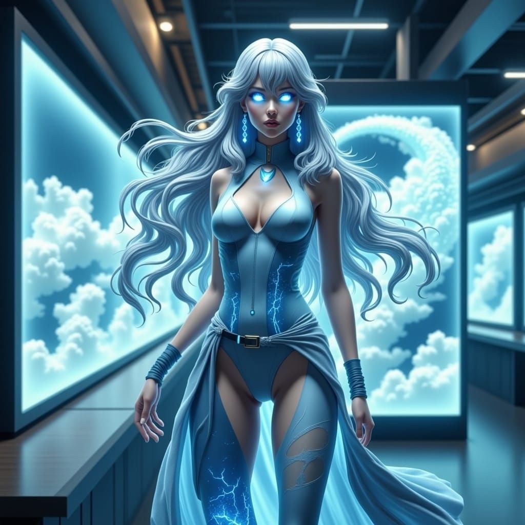 Meteorology Professor Monitors Storm in Anime Style