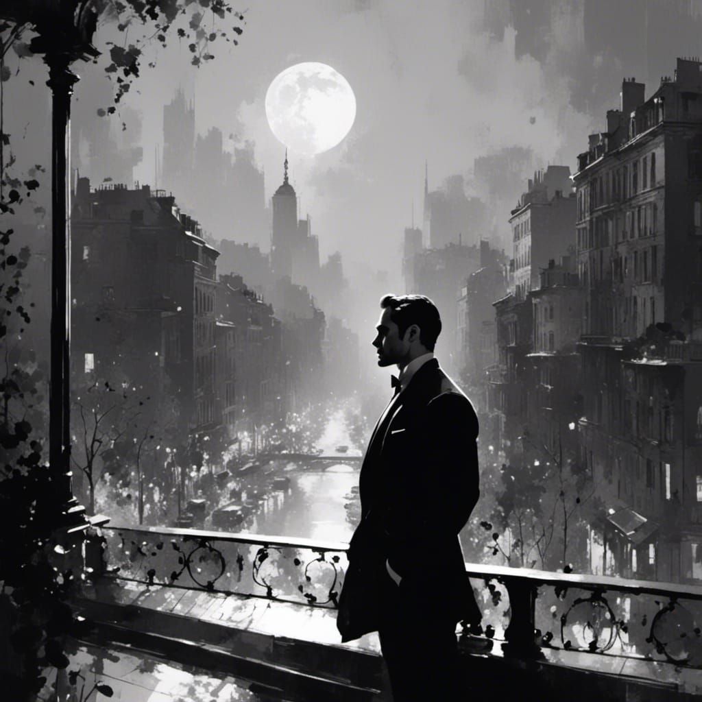 <lora:Silhouette Art:1.0> A  black and white,  longitude and...