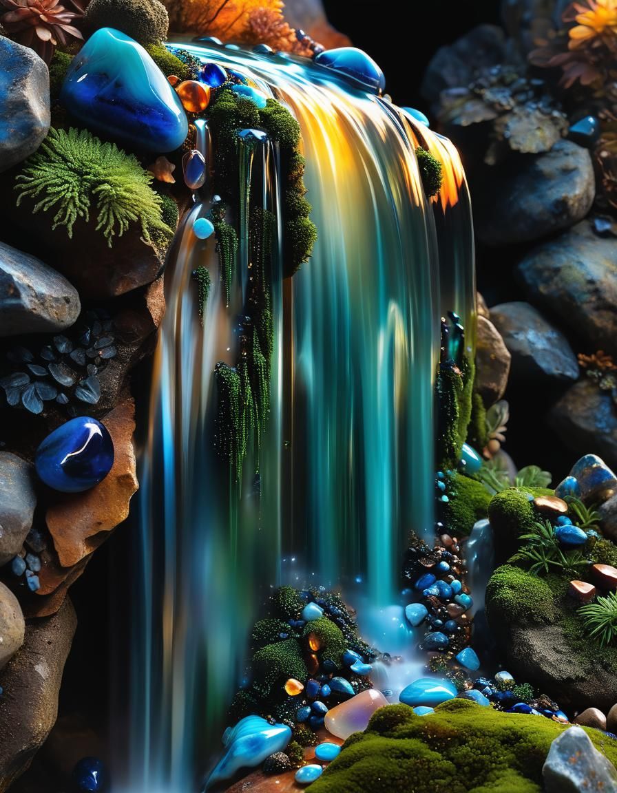 Spectacular Fuzzy Glass Waterfall in 3D