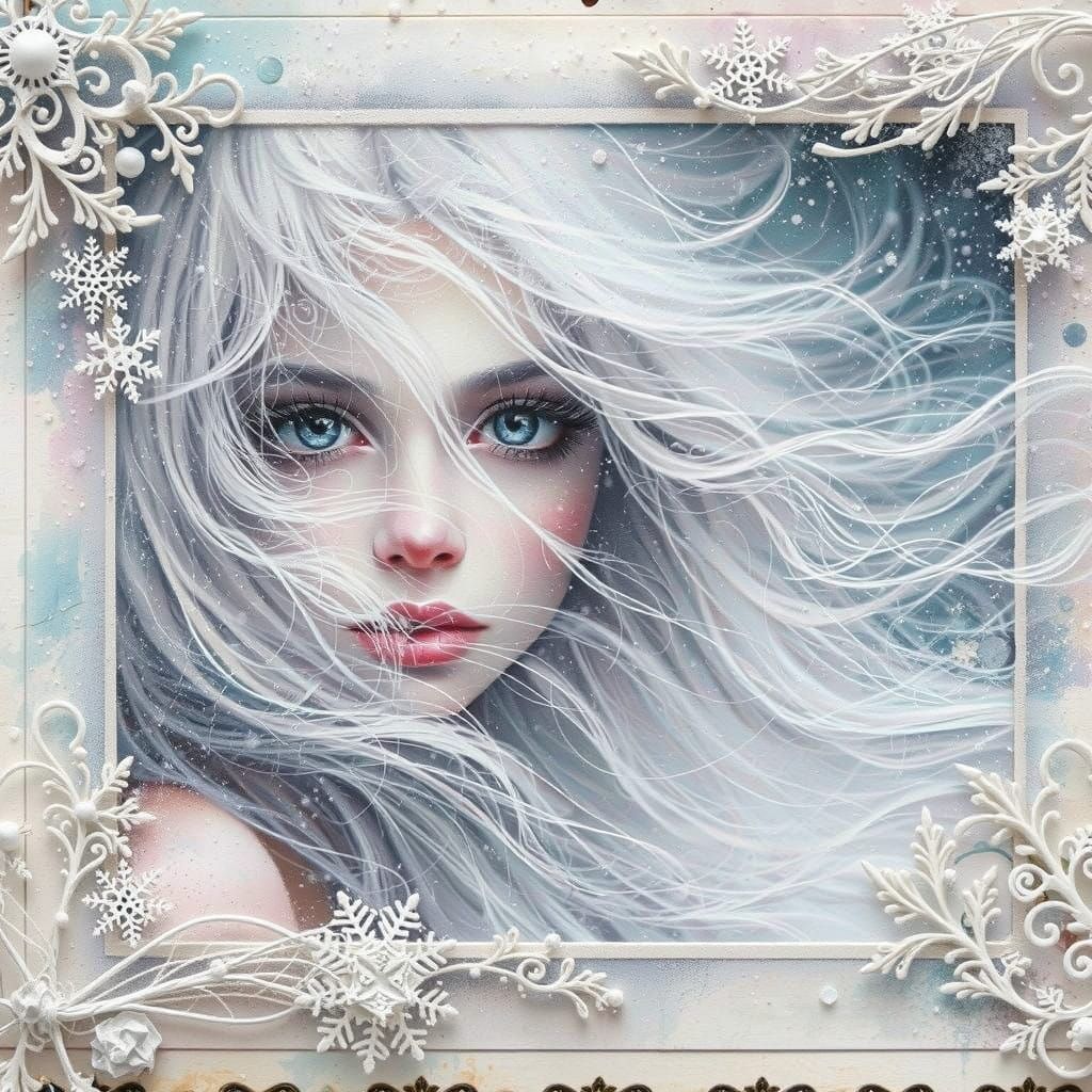 Whimsical Ethereal Beauty Dances in a Snowy Forest