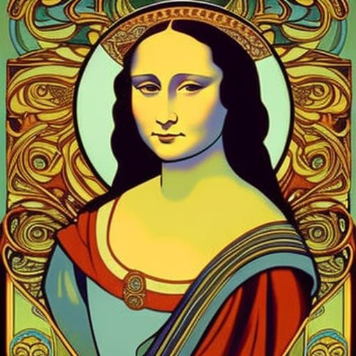 Mona Lisa in Art Nouveau Style