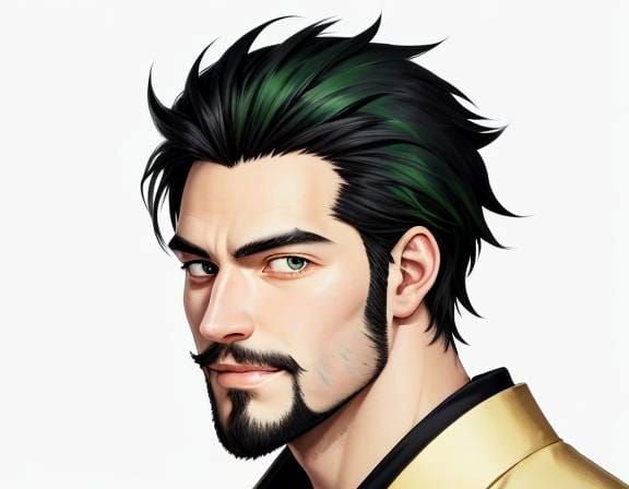 Anime Style Portrait of a Handsome Young Man