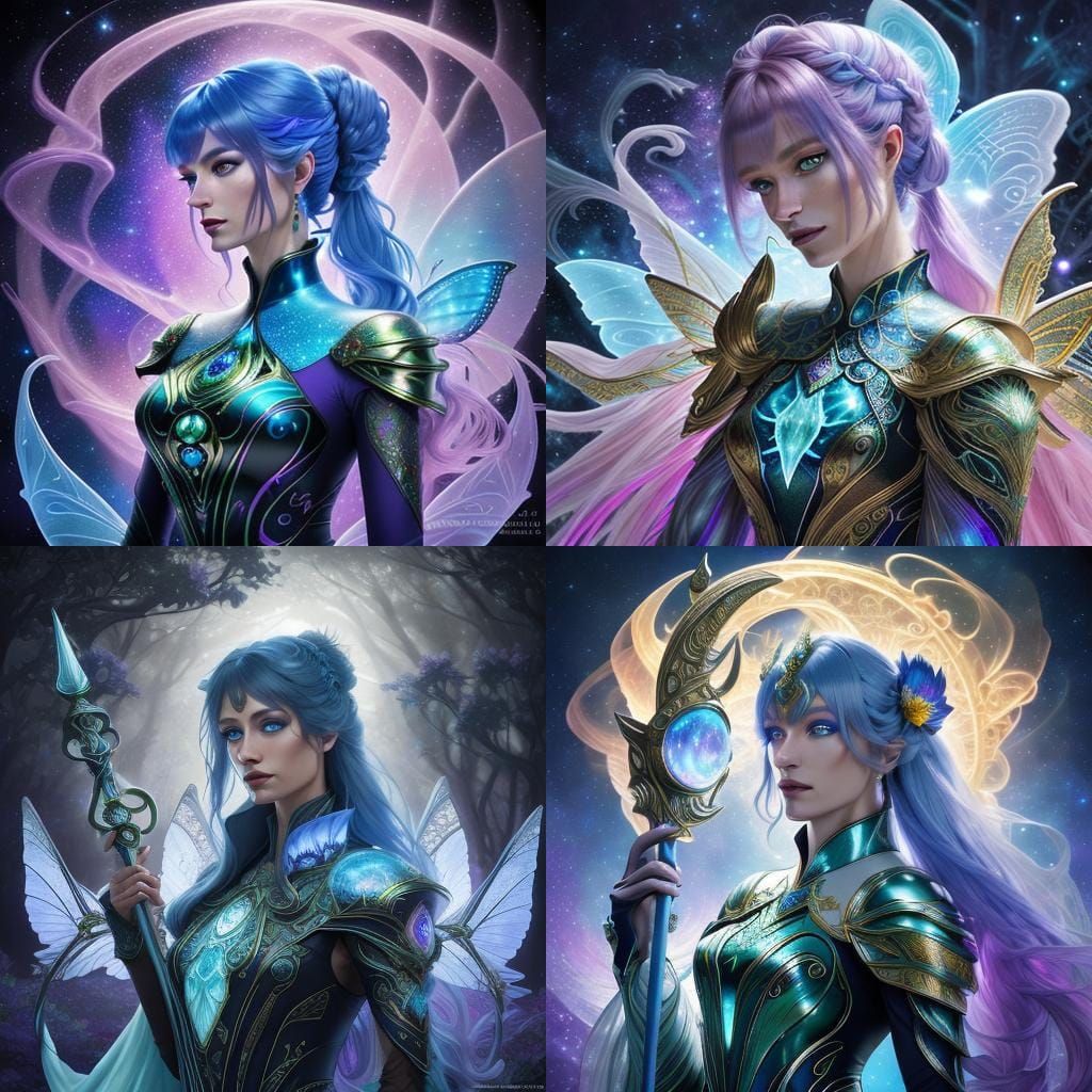 Fairy Warrior Guarding Forest Gate in Astral Illustration