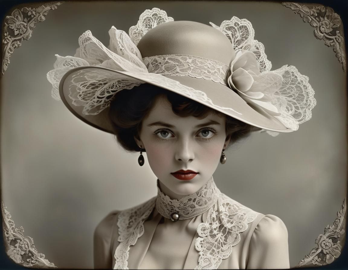Exploding Lace Hat in Classical Glamour Style