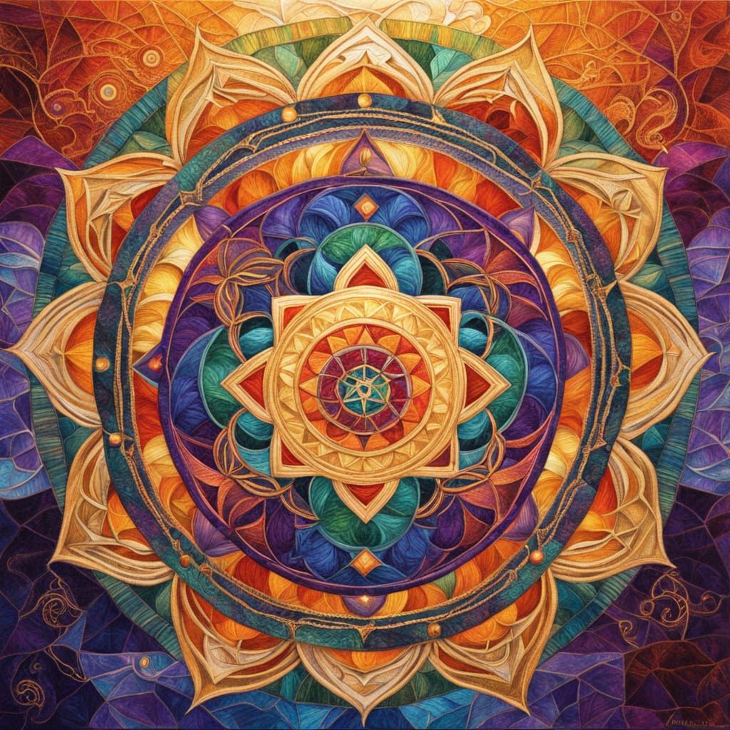 Ethereal Cosmic Mandala with Chakra Spiral