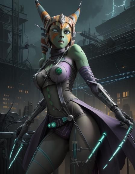 Ahsoka as Frankenstein Monster: Dark Fantasy Art