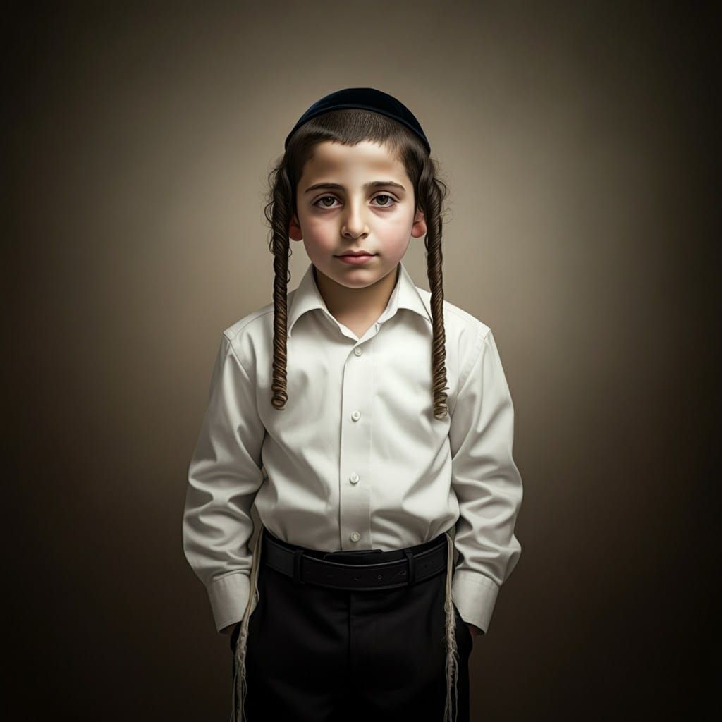Young Haredi Boy in Traditional Dress
