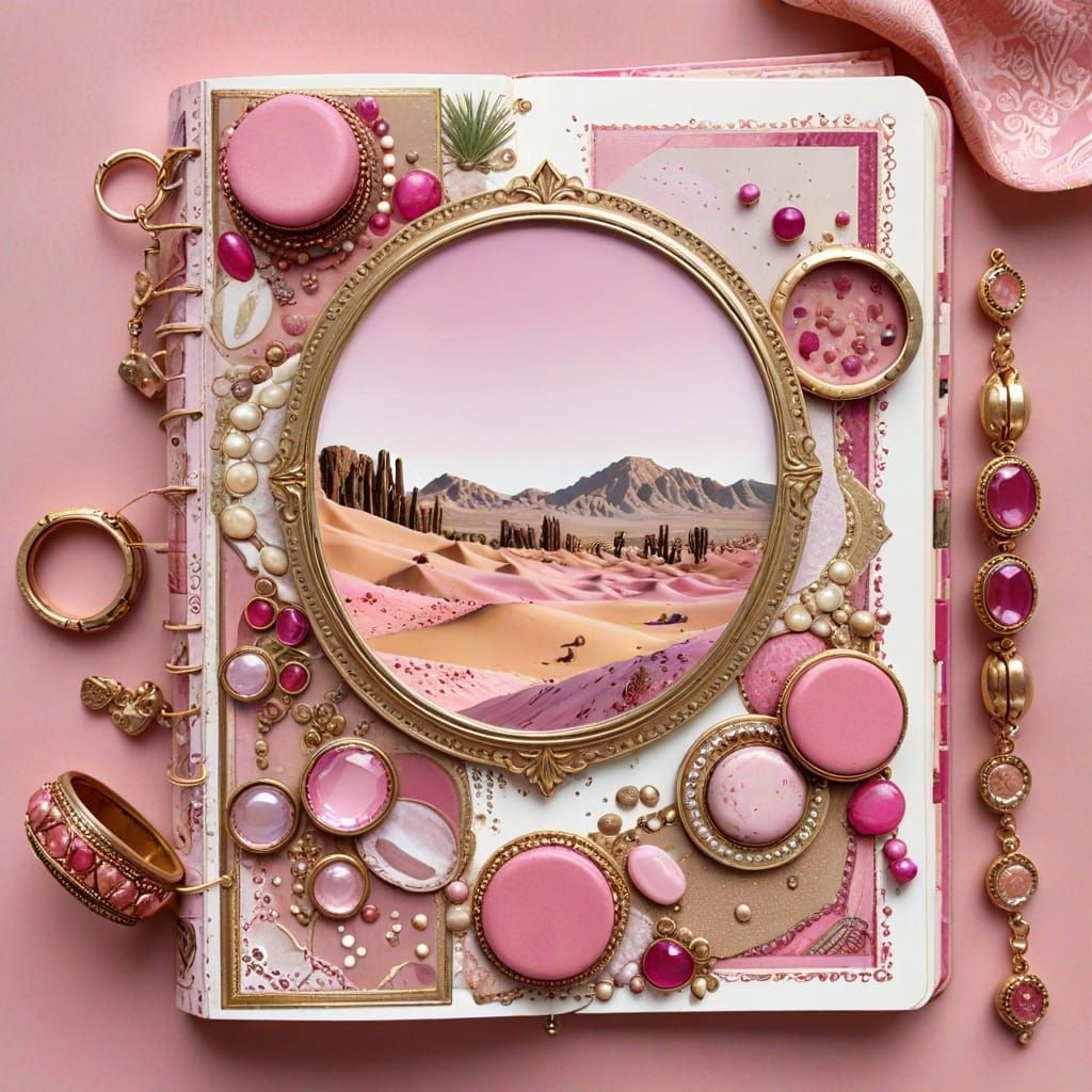 Vibrant Pink Oasis Book Cover in Middle Eastern Style
