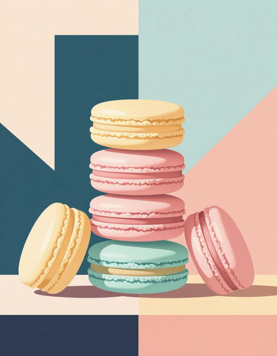 Bauhaus Macaron Stack: Minimalist Pastel Design
