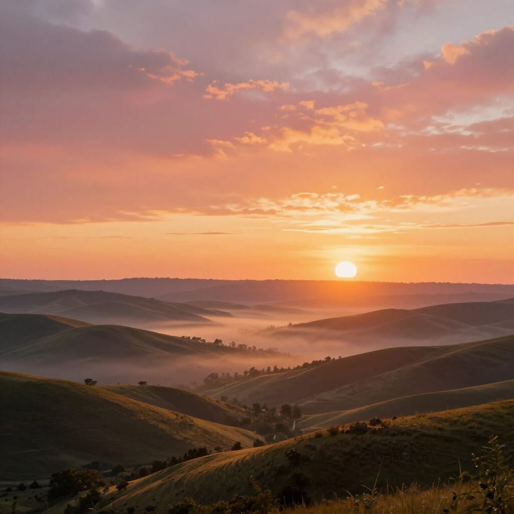 Golden Hour Panorama of the Vale at Sunset