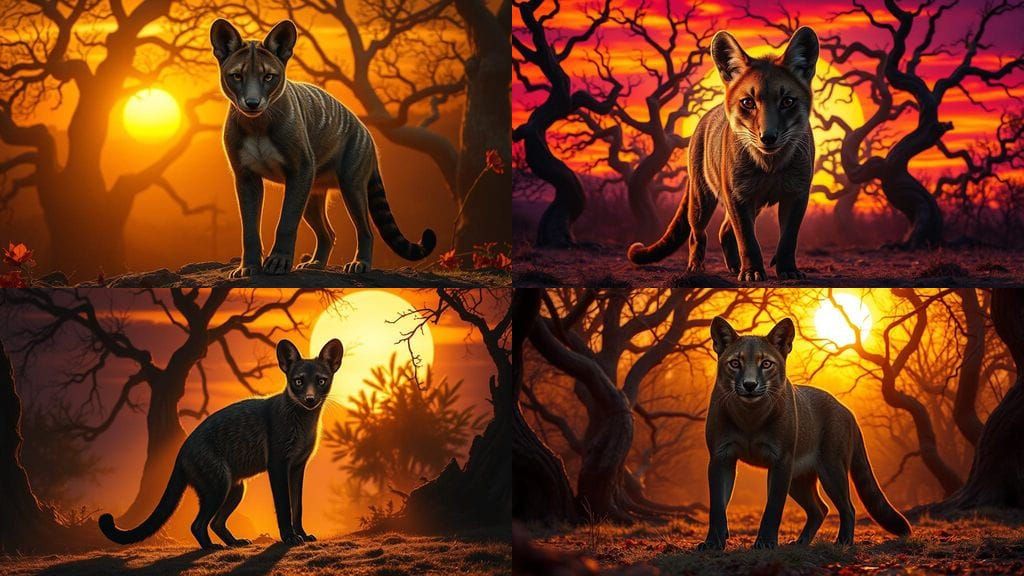 Cinematic Thylacine Portrait in Dark Fantasy Setting