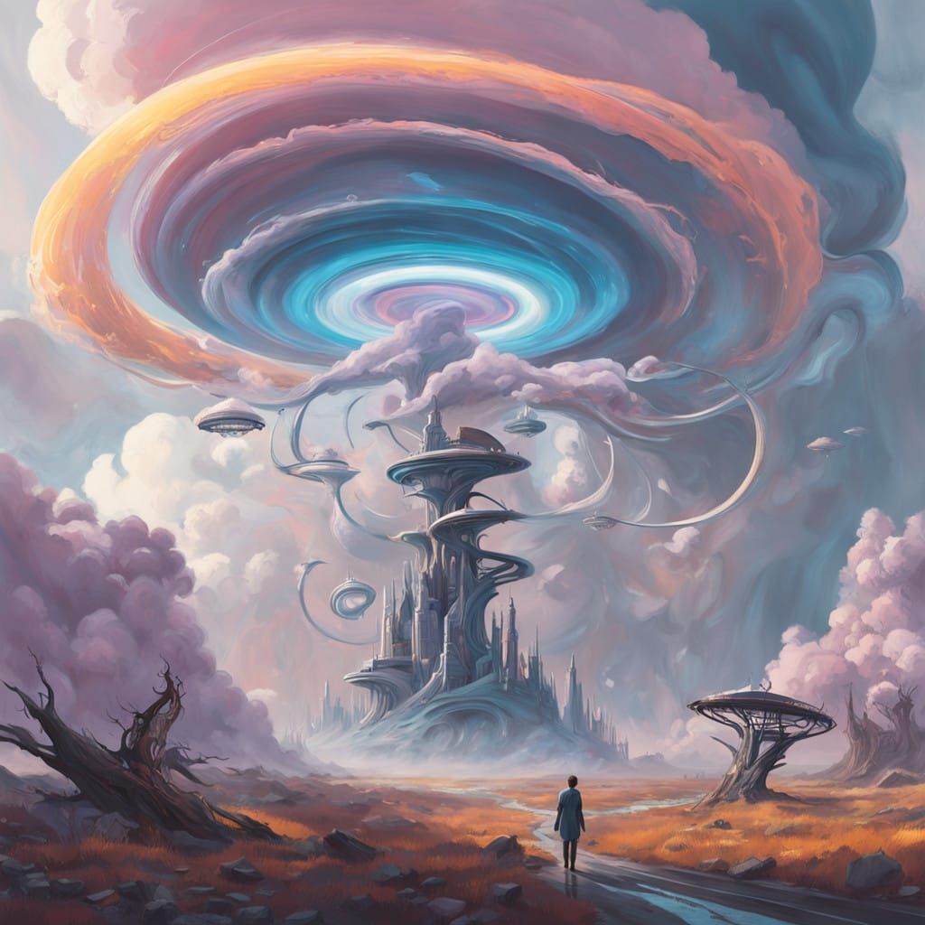 Ethereal Dreamscape Vortex in a Futuristic Atmosphere