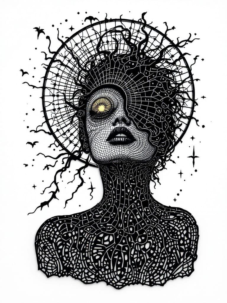 Shining Through - Embroidery on Lasercut Wood