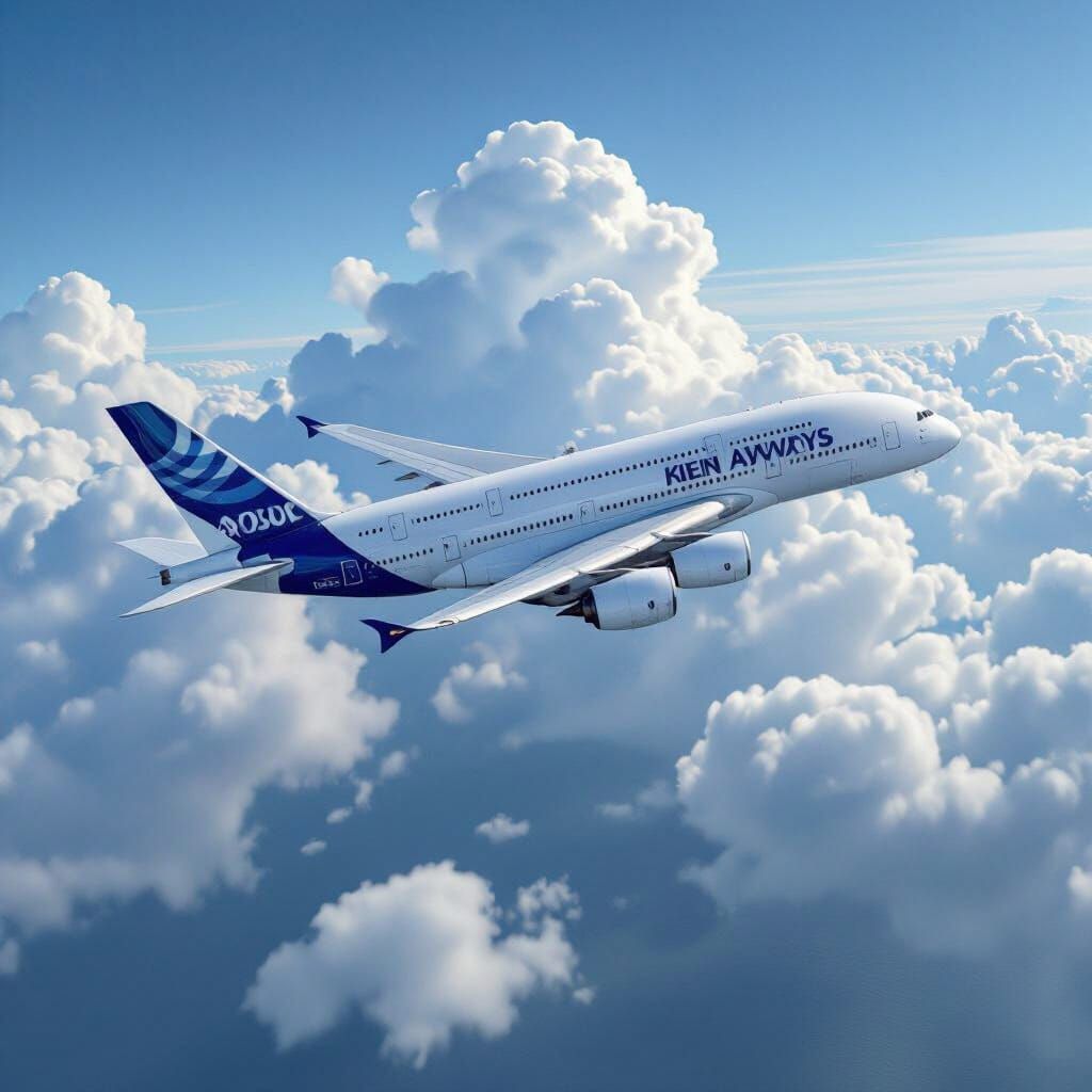 Kien Airways A380 Soaring in Photorealistic Style
