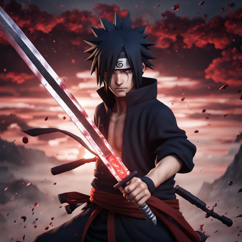 Naruto and Sasuke Sharingan Anime Art