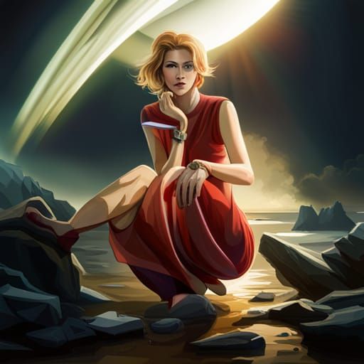 Glowing Glass Peach with Cosmic Energy