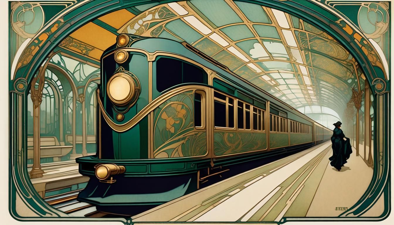 Train in Art Nouveau and Art Deco Styles