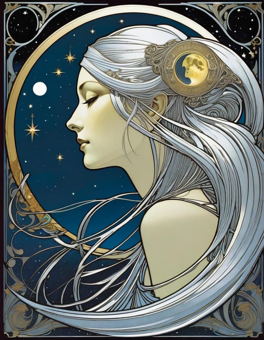 Art Nouveau Moon Goddess