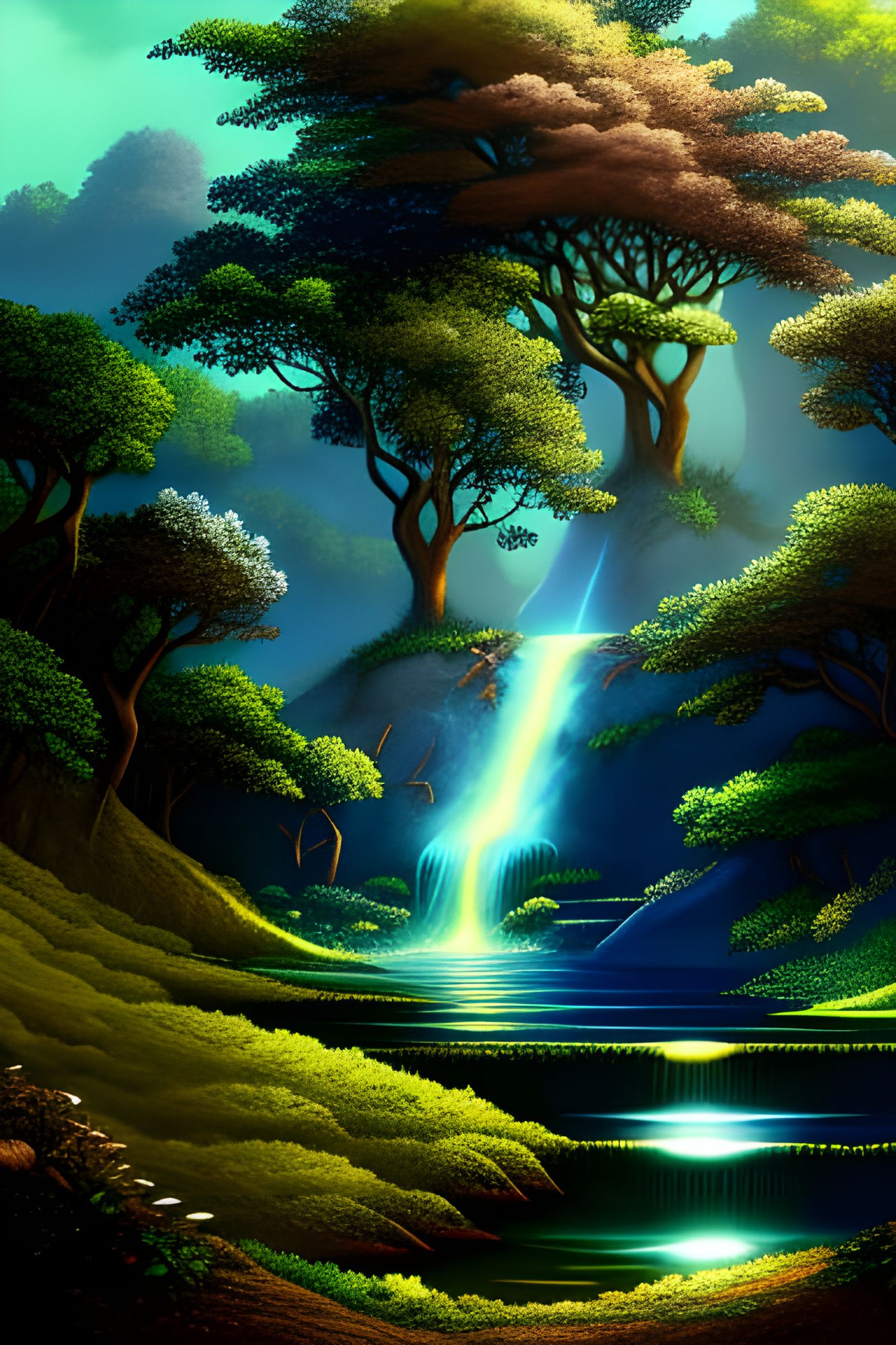 Intricate Jungle Nest in Sunny Paradise: Hyperdetailed Art