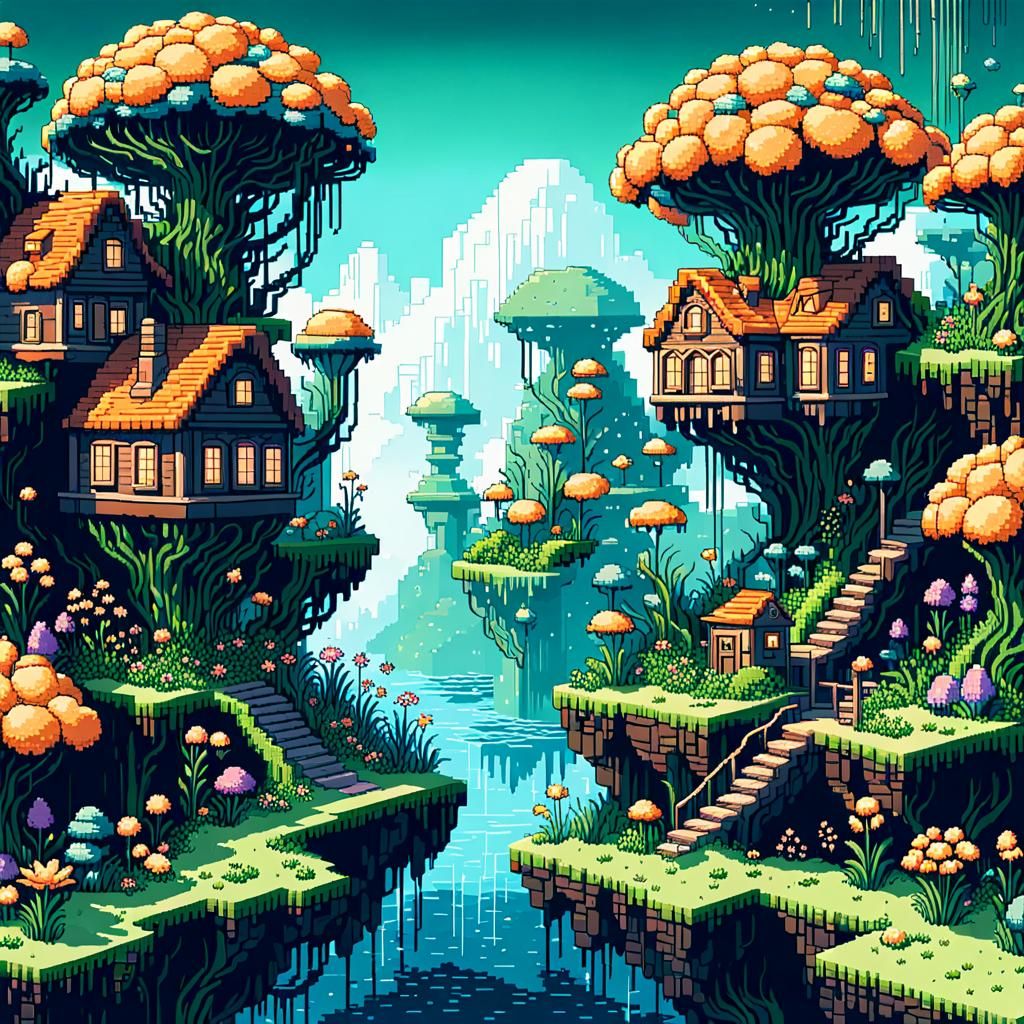 Ethereal World: Isometric Pixel Art Game Level Design