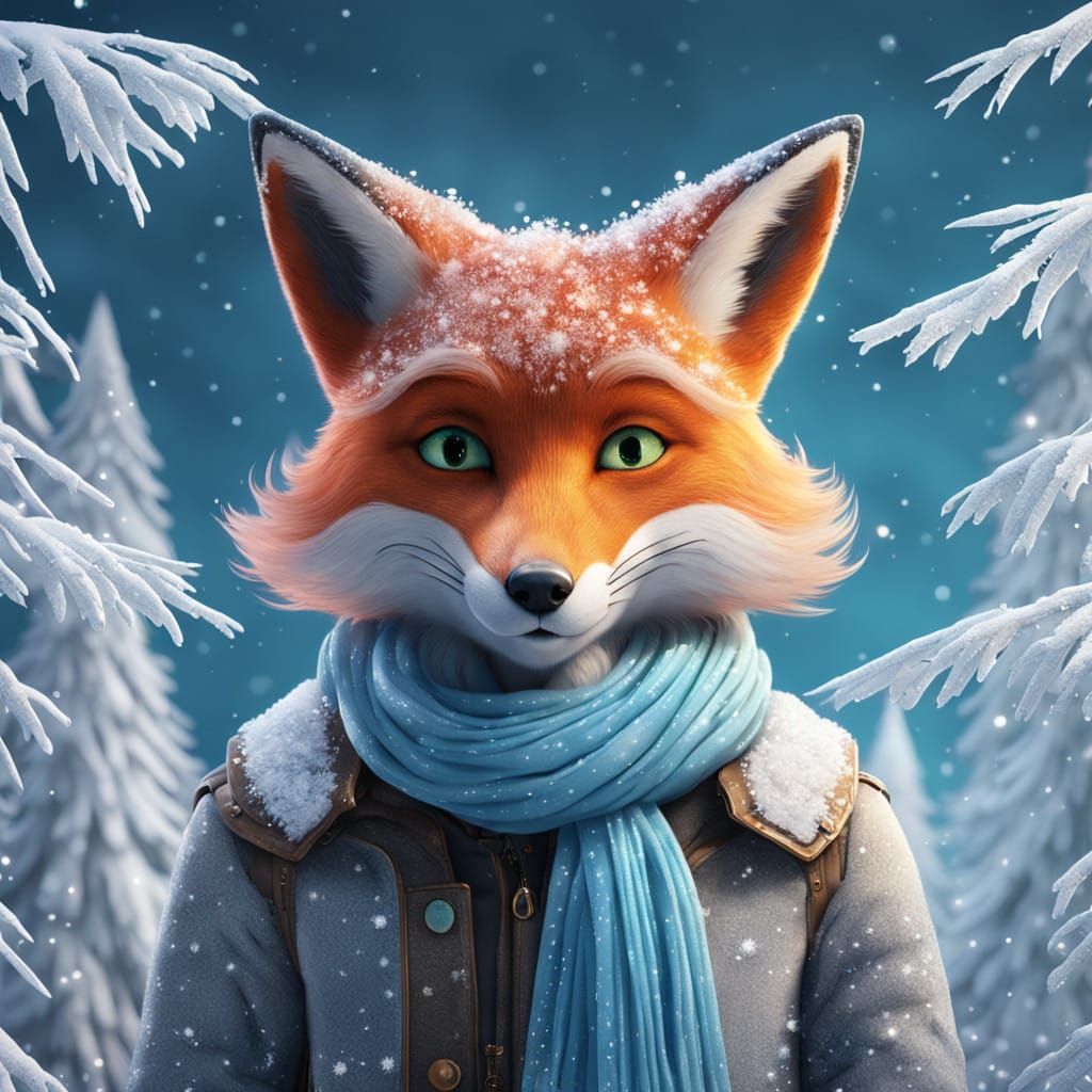 Regal Fox in Frosty Wonderland