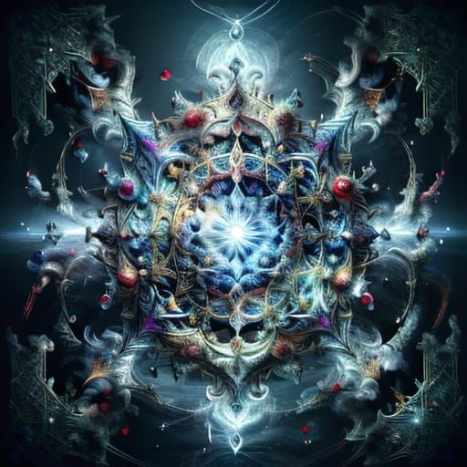 Sacred Geometry Mandala in Vibrant Cosmic Style