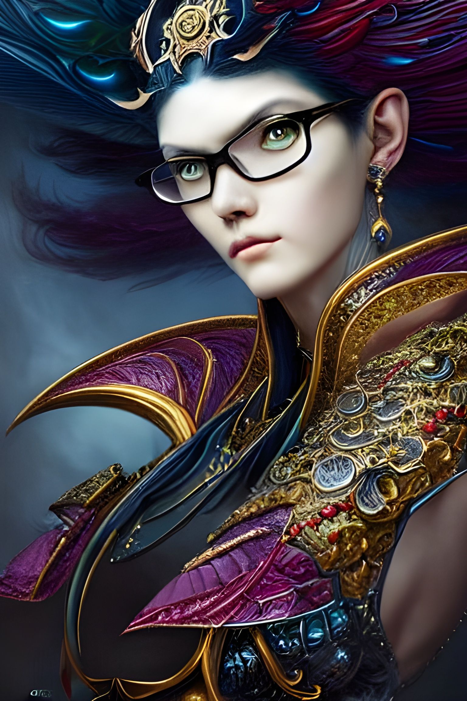 Bayonetta Portrait as Celestial Matte Painting