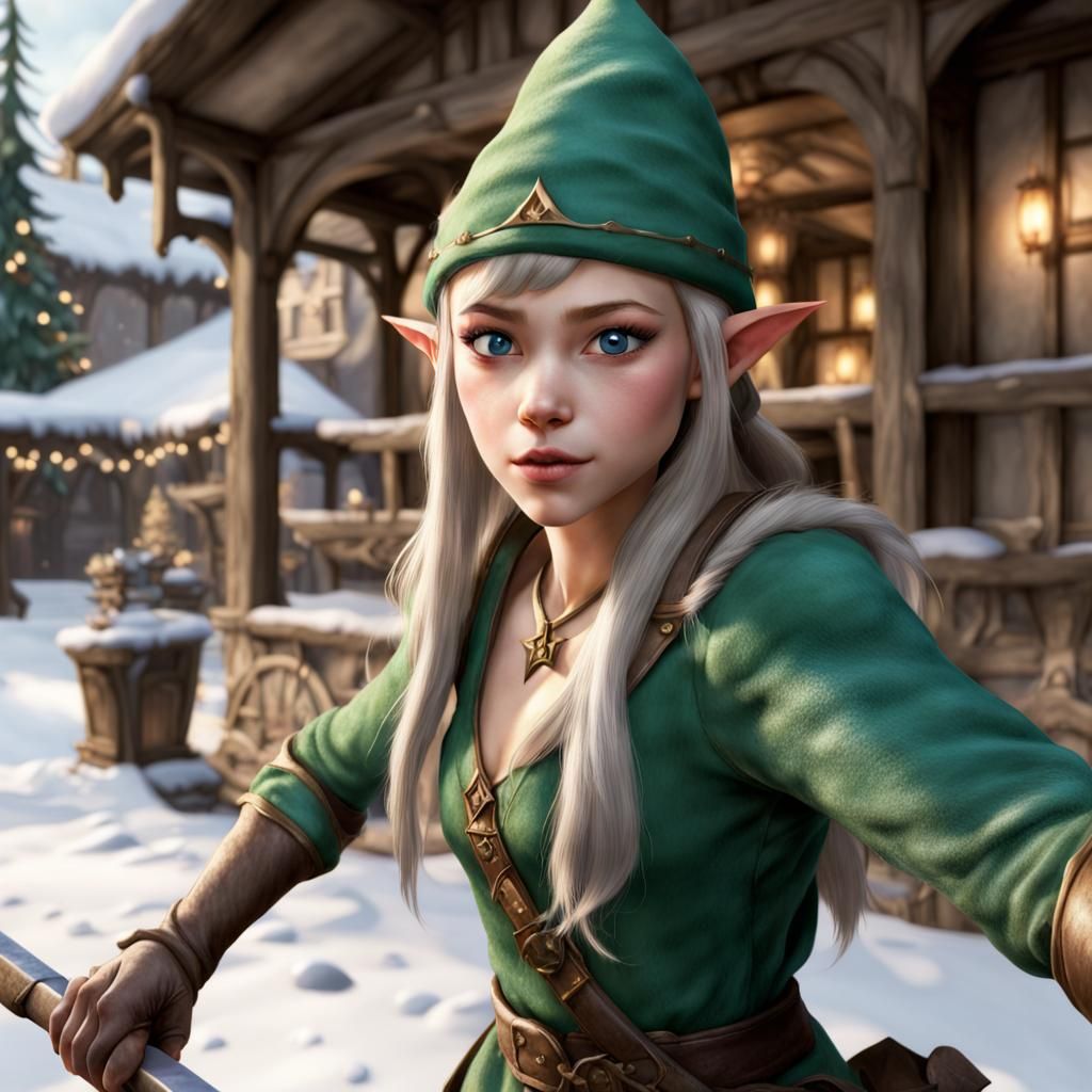 Stylized Elf Portrait Generated by AI