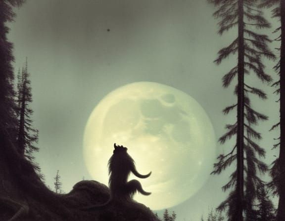 Troll howling at the moon