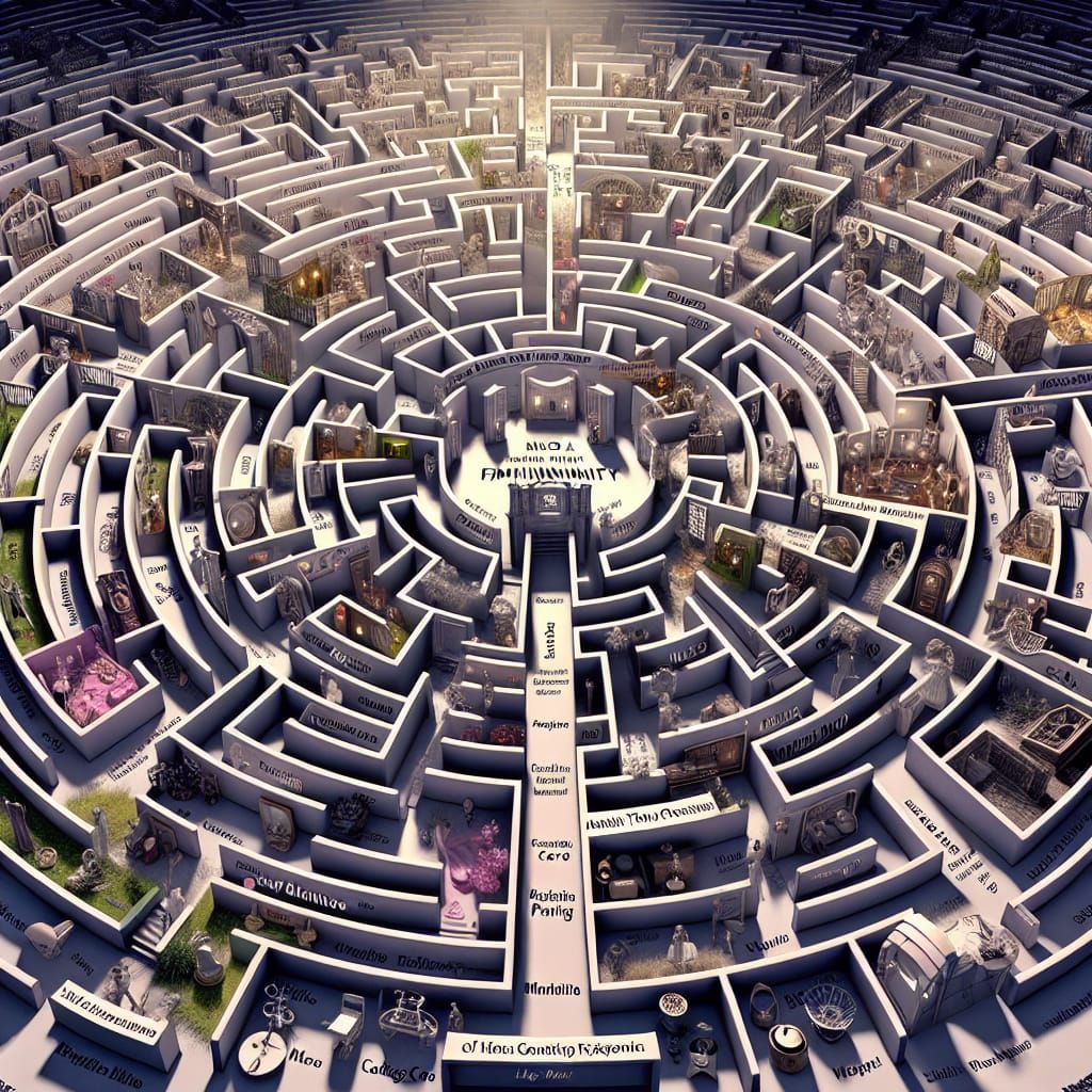 Complex Labyrinth Symbolizing Diverse Expressions of Feminin...