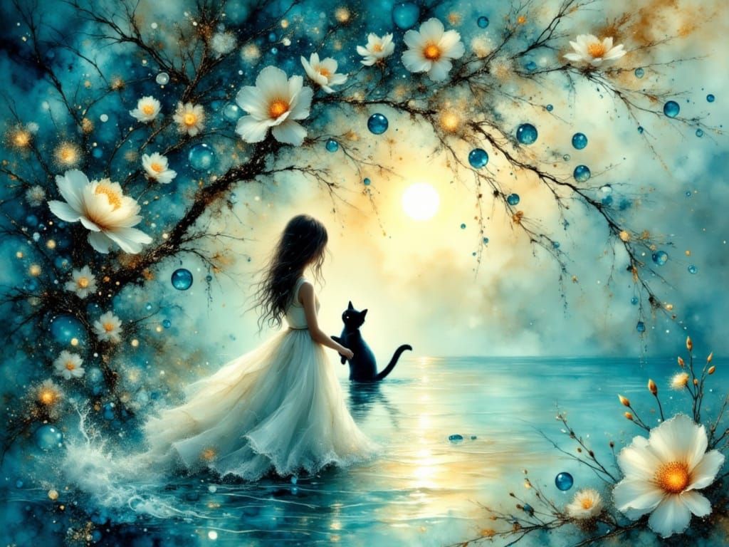 Ethereal Sister in Heavenly Beach Scene